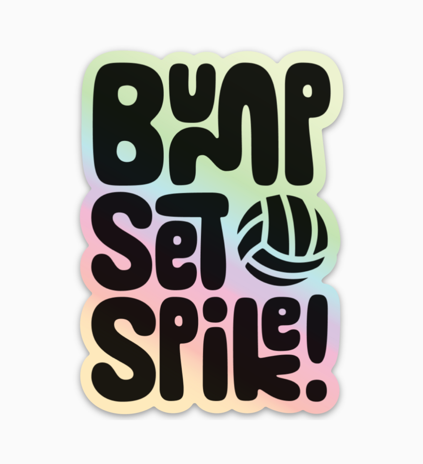 Bump, Set, Spike! Holographic Iridescent Volleyball Sticker
