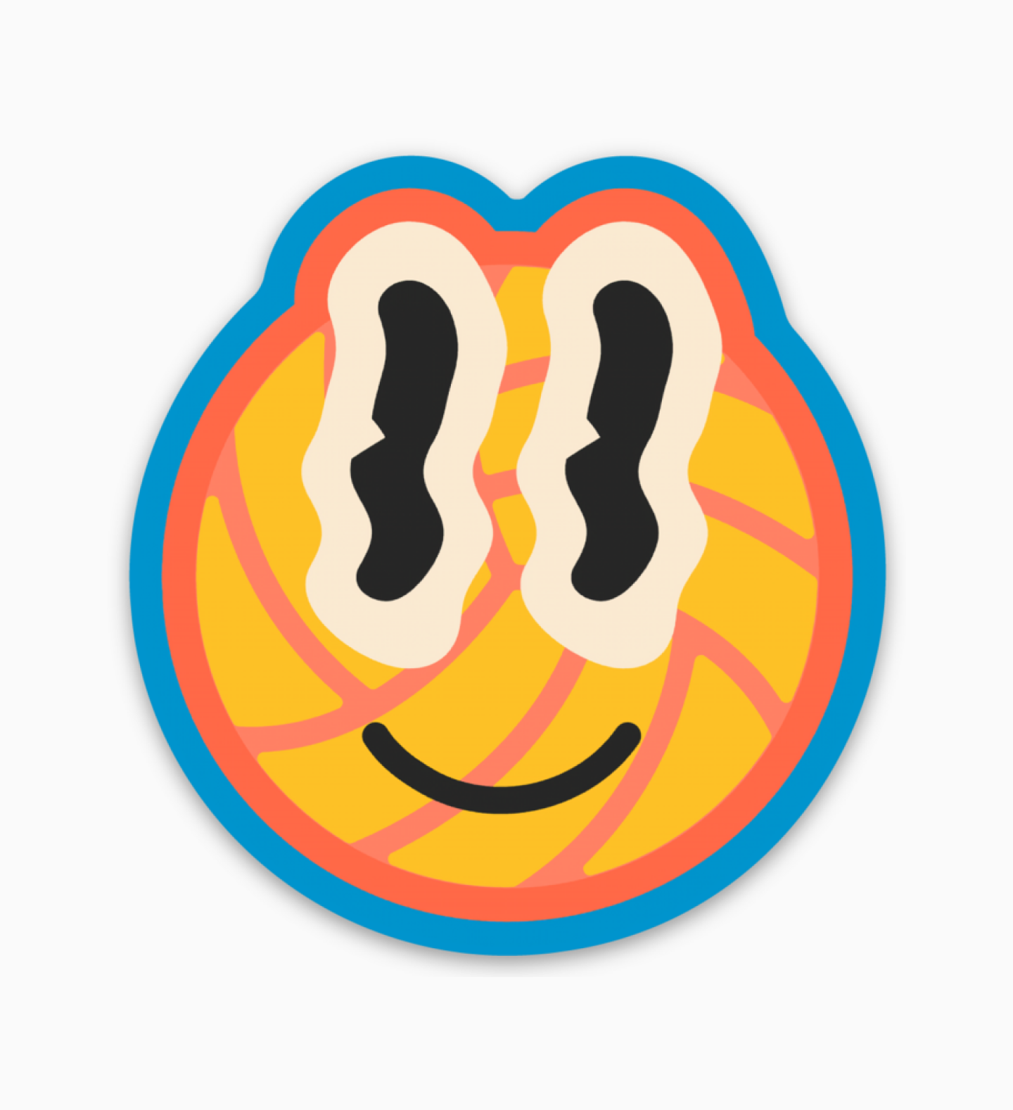 Retro Y2K Volleyball Smiley Face Sticker