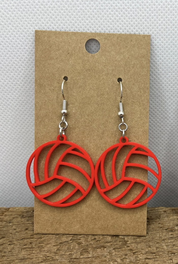 Volleyball 3D Printed Dangle Earrings