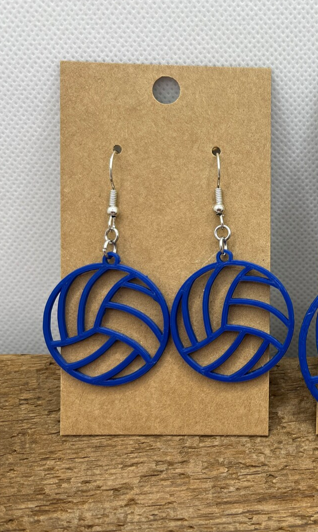 Volleyball Clay Drop Hook Earrings, Volleyball Jewelry