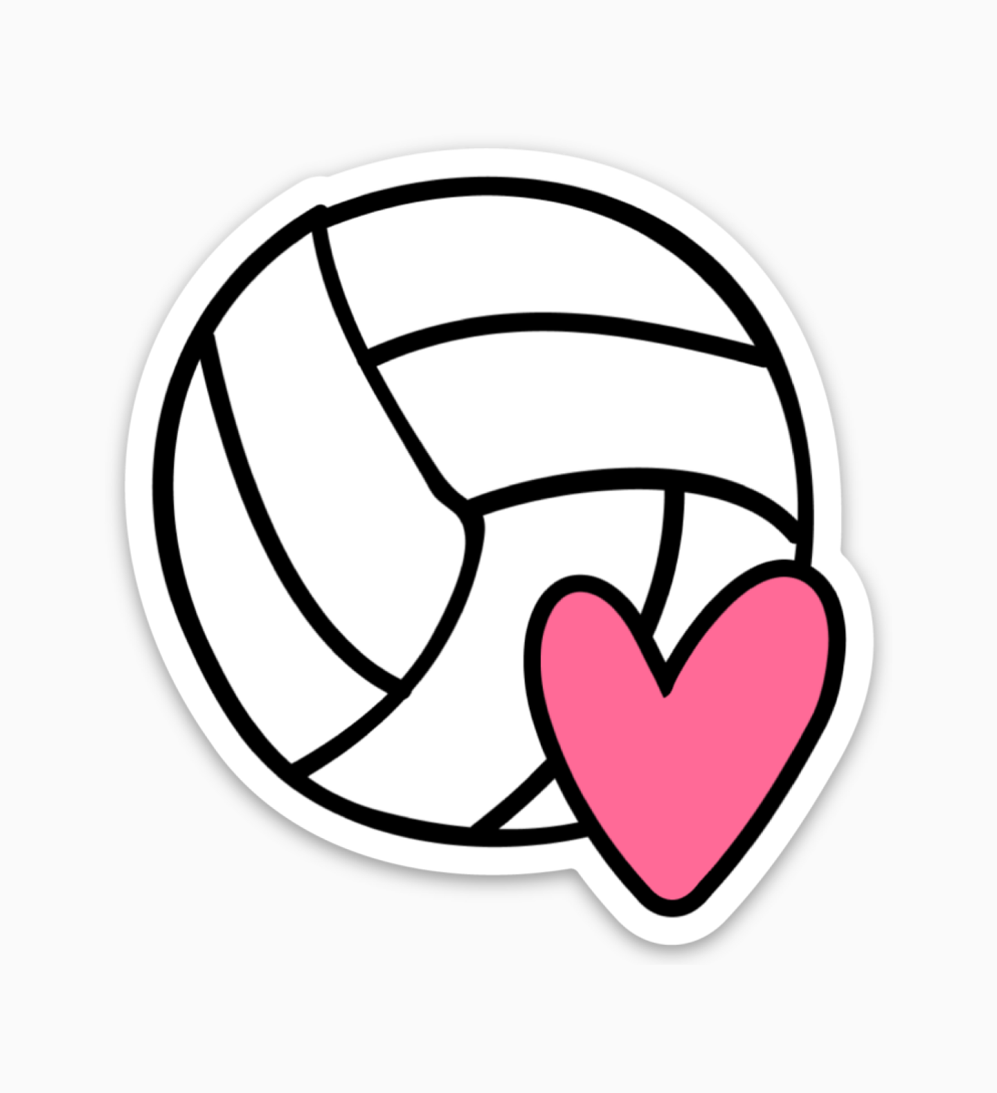 Volleyball Pink Heart Sticker