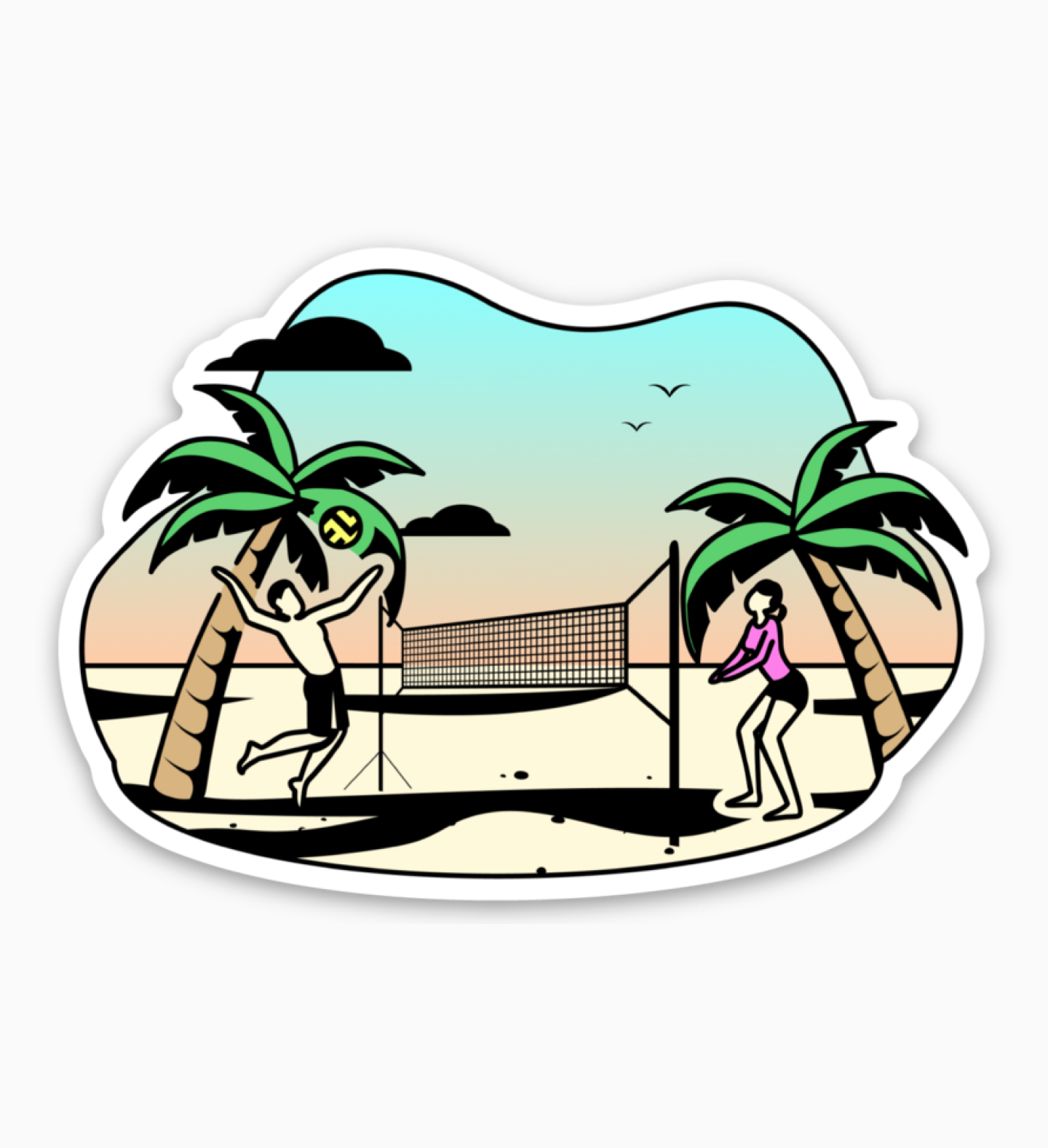 Beach Volleyball Sticker