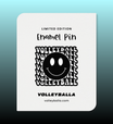 Volleyball Punk Goth Smiley Face Enamel Pin