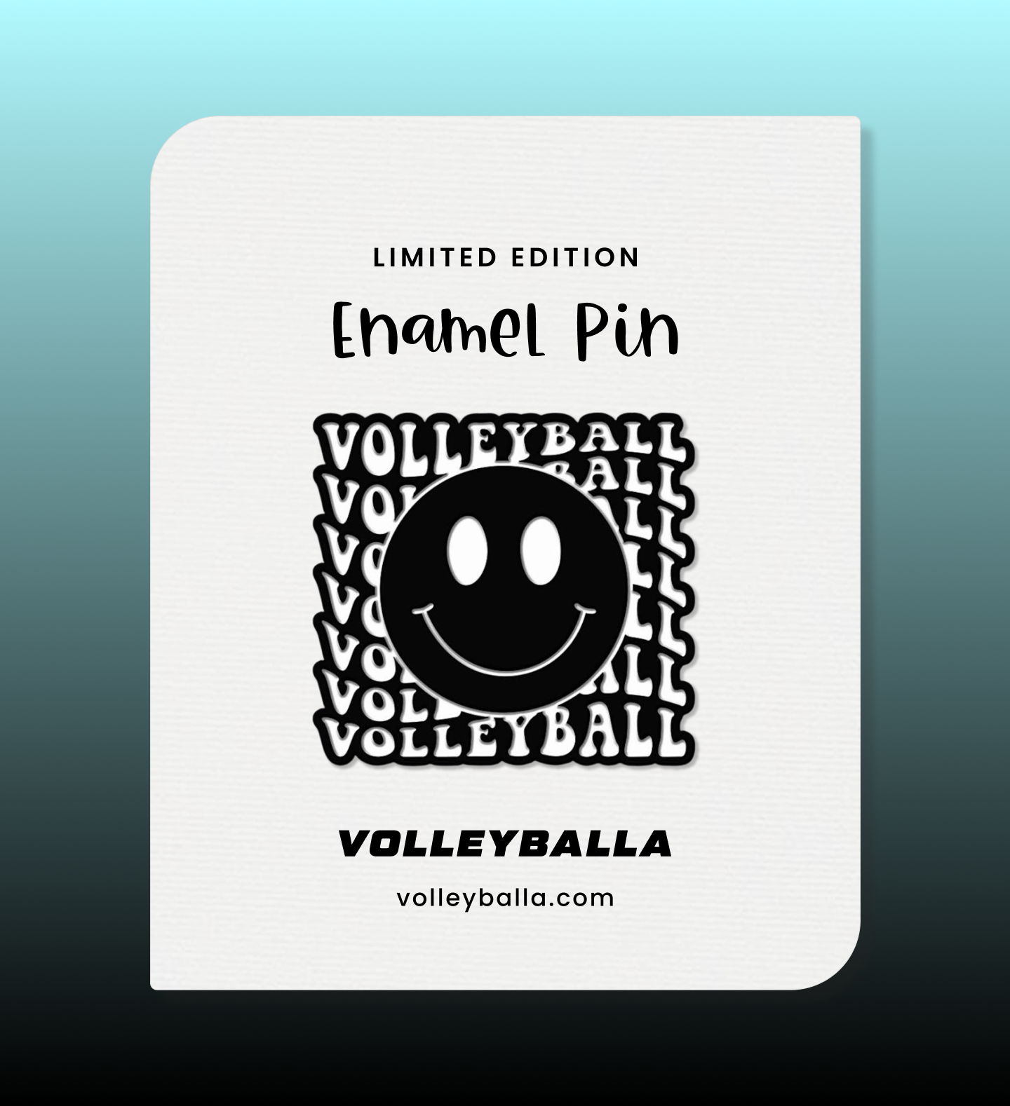 Volleyball Punk Goth Smiley Face Enamel Pin