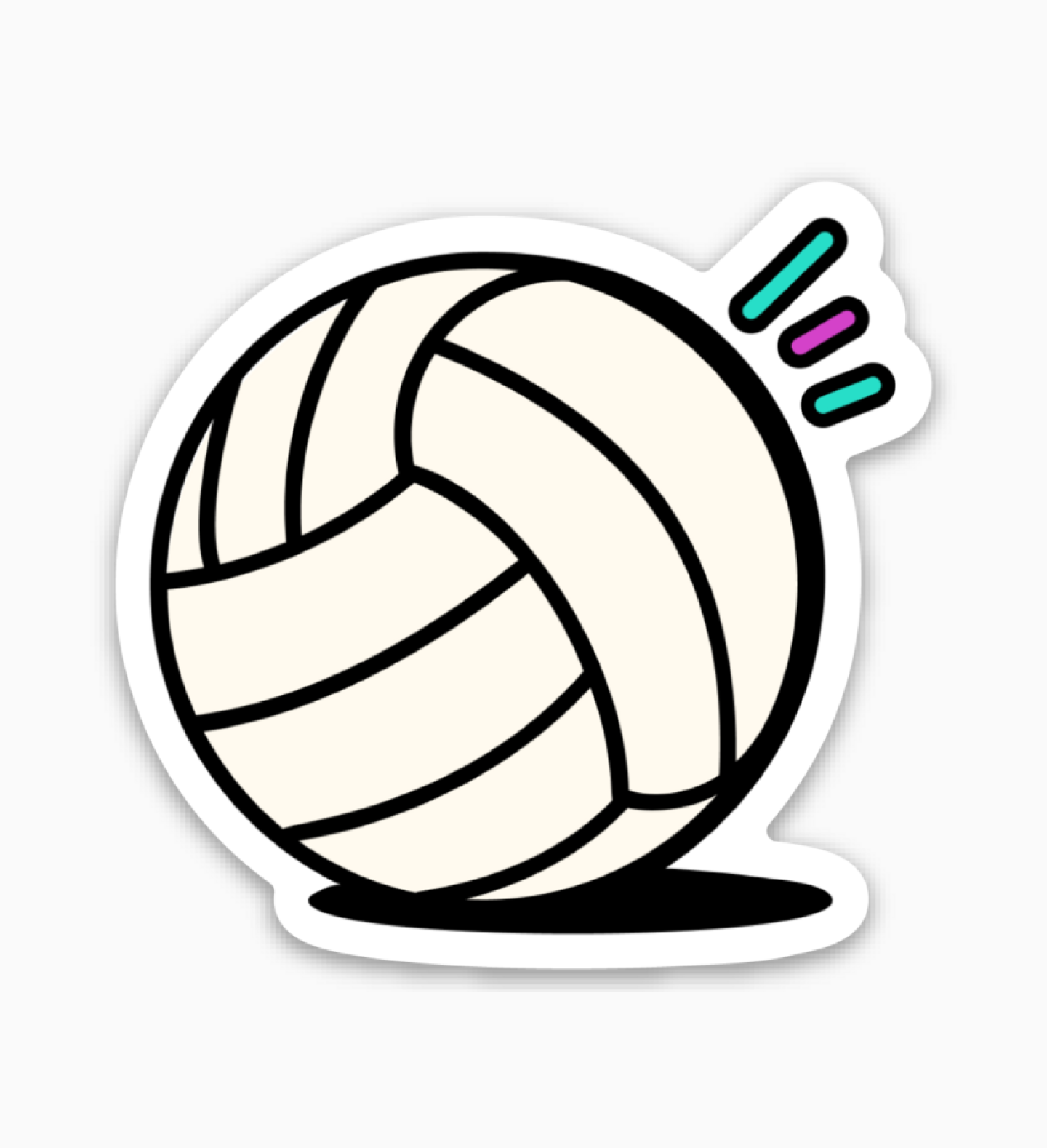 Cute Volleyball Teal & Purple Sticker