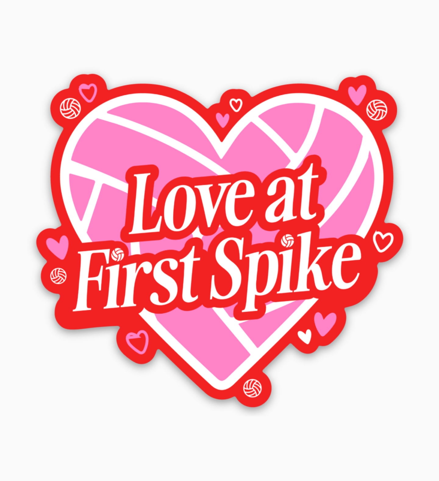 Love at First Spike Volleyball Sticker