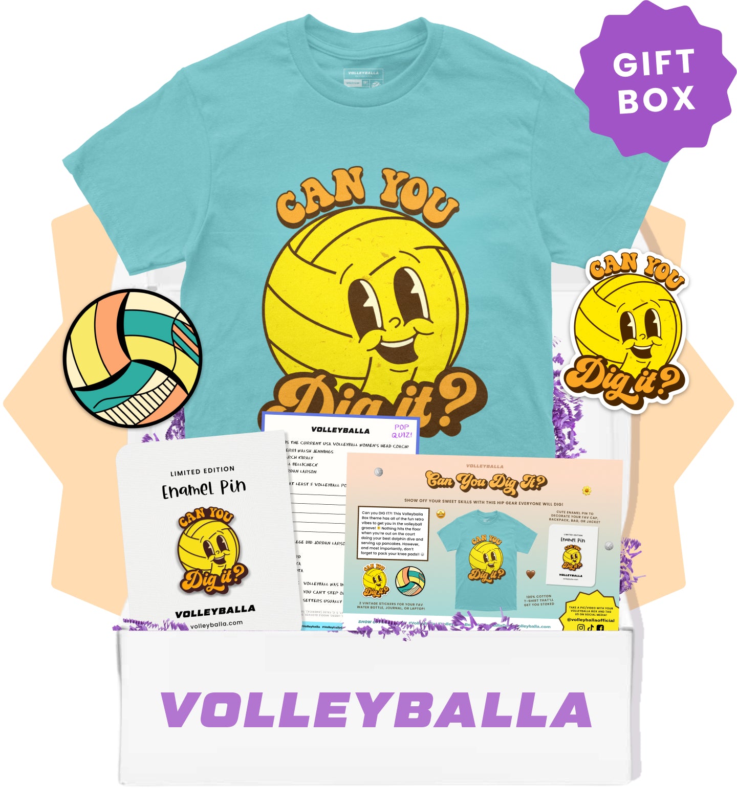 Can You Dig It? (Retro) - Volleyball Gift Box