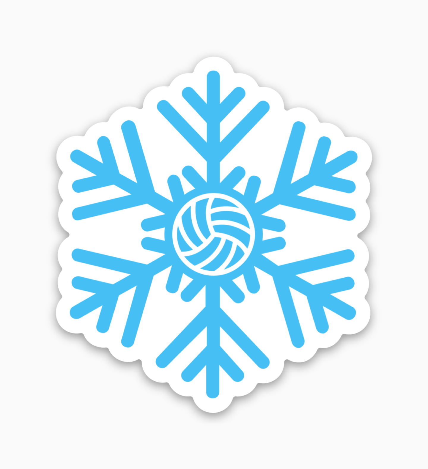 Volleyball Holiday Snowflake Sticker
