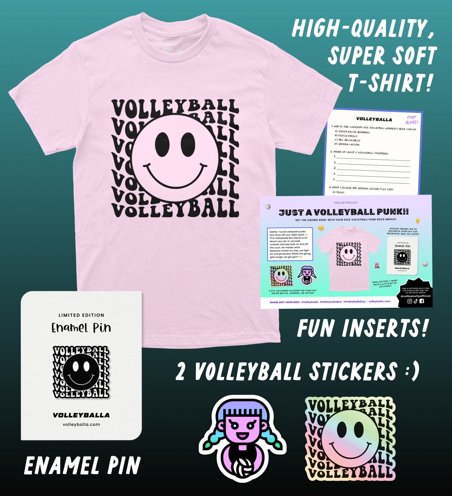 Volleyball Punk Smiley Face - Volleyball Gift Box
