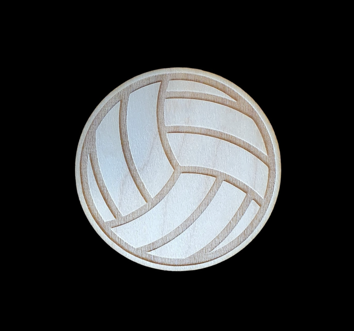 Volleyball Engraved Wood Coaster