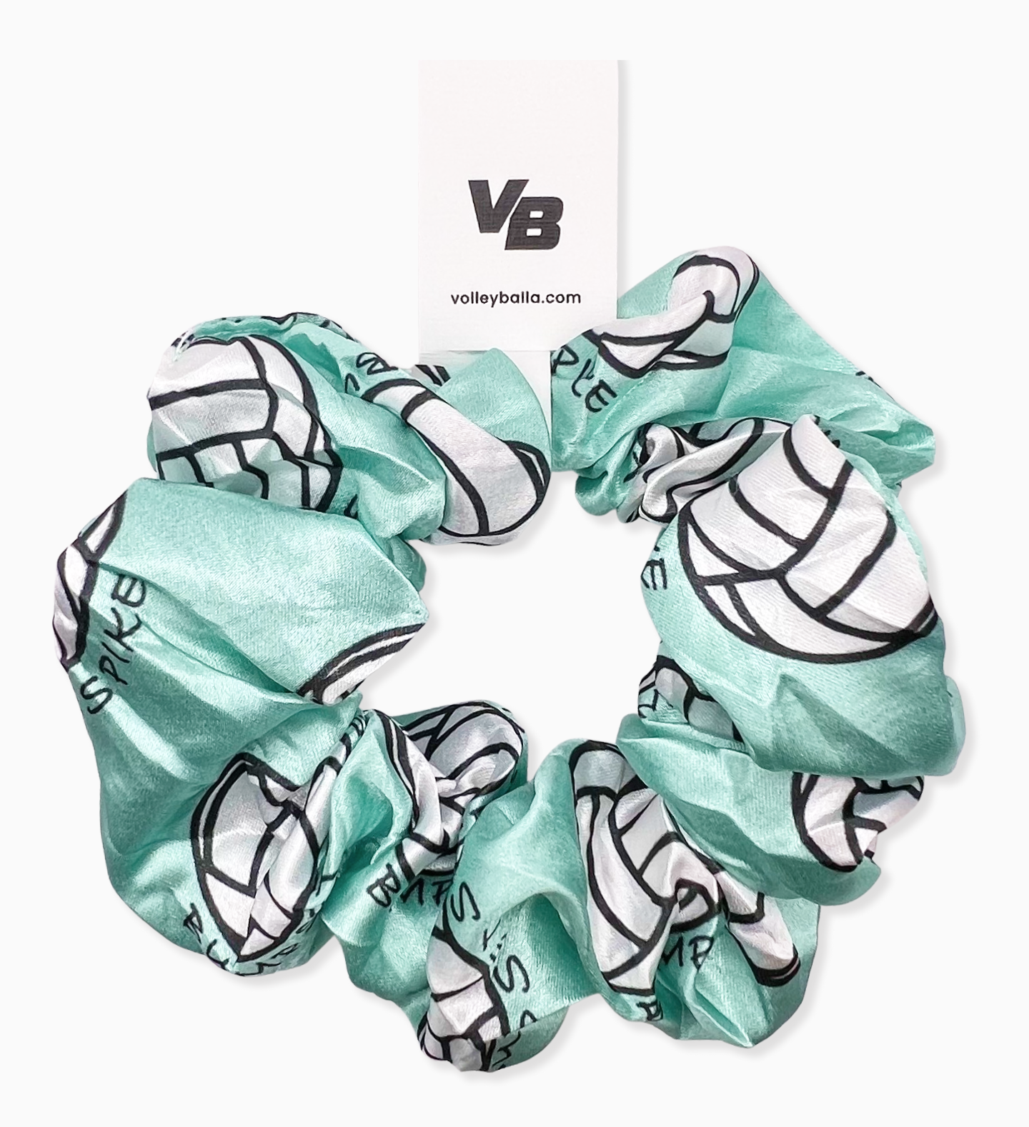 'Bump, Set, Spike' Volleyball Silk Scrunchie