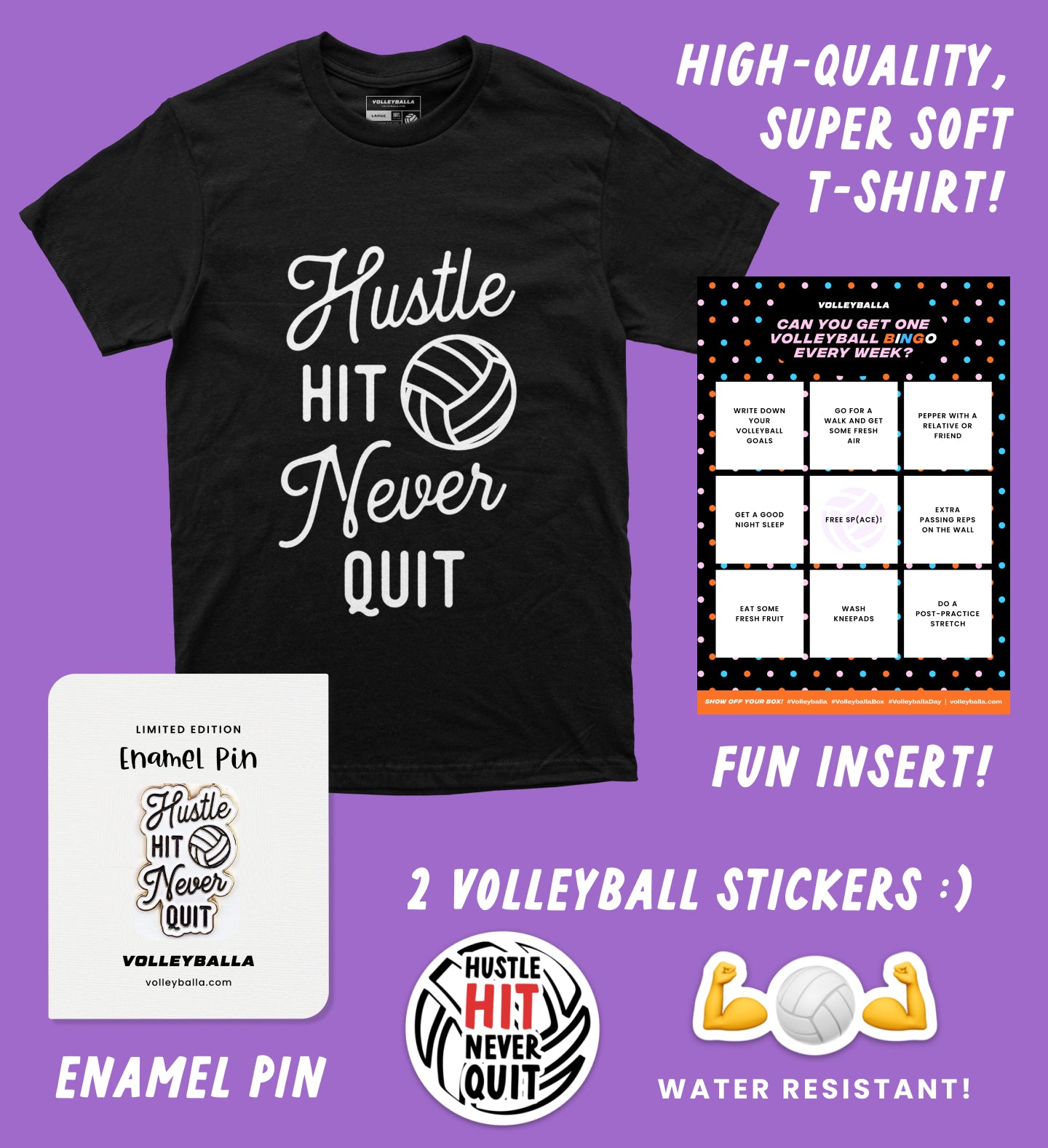 Hustle, Hit & Never Quit Volleyball Gift Box