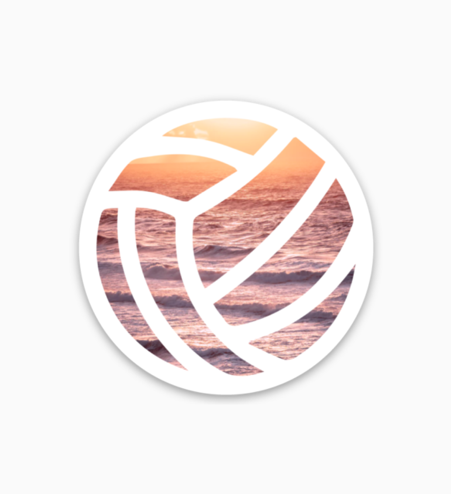 Ocean Sunset Beach Volleyball Sticker
