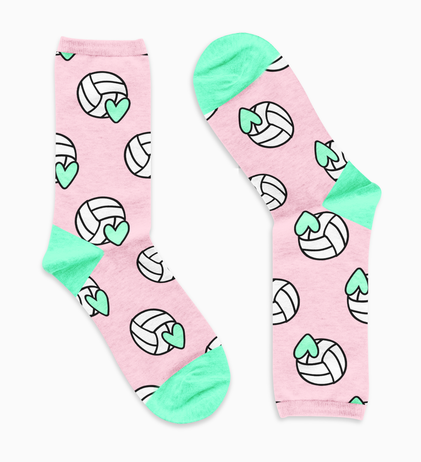 Pink & Mint Volleyball Socks Volleyballa