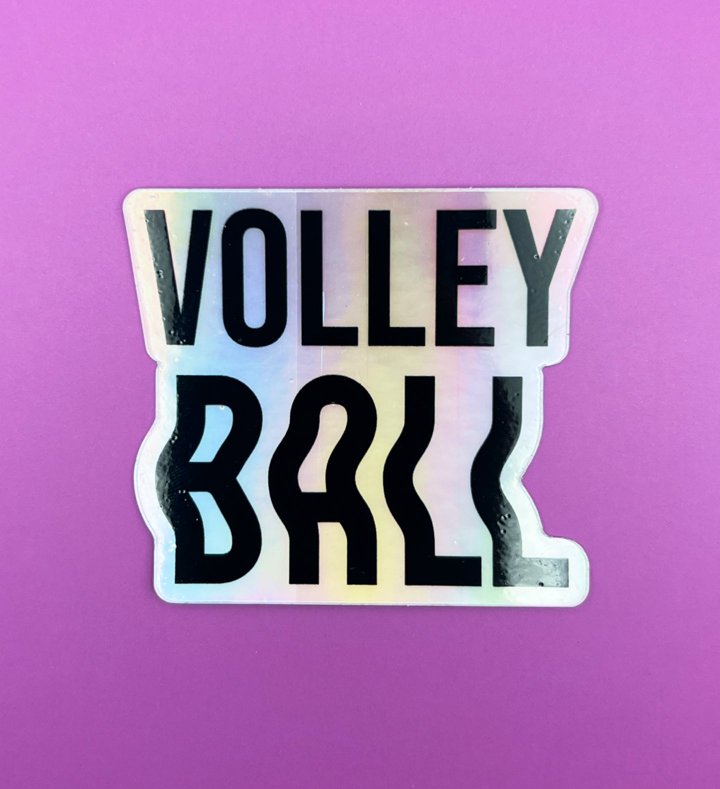 Wavy Holographic Iridescent Volleyball Sticker