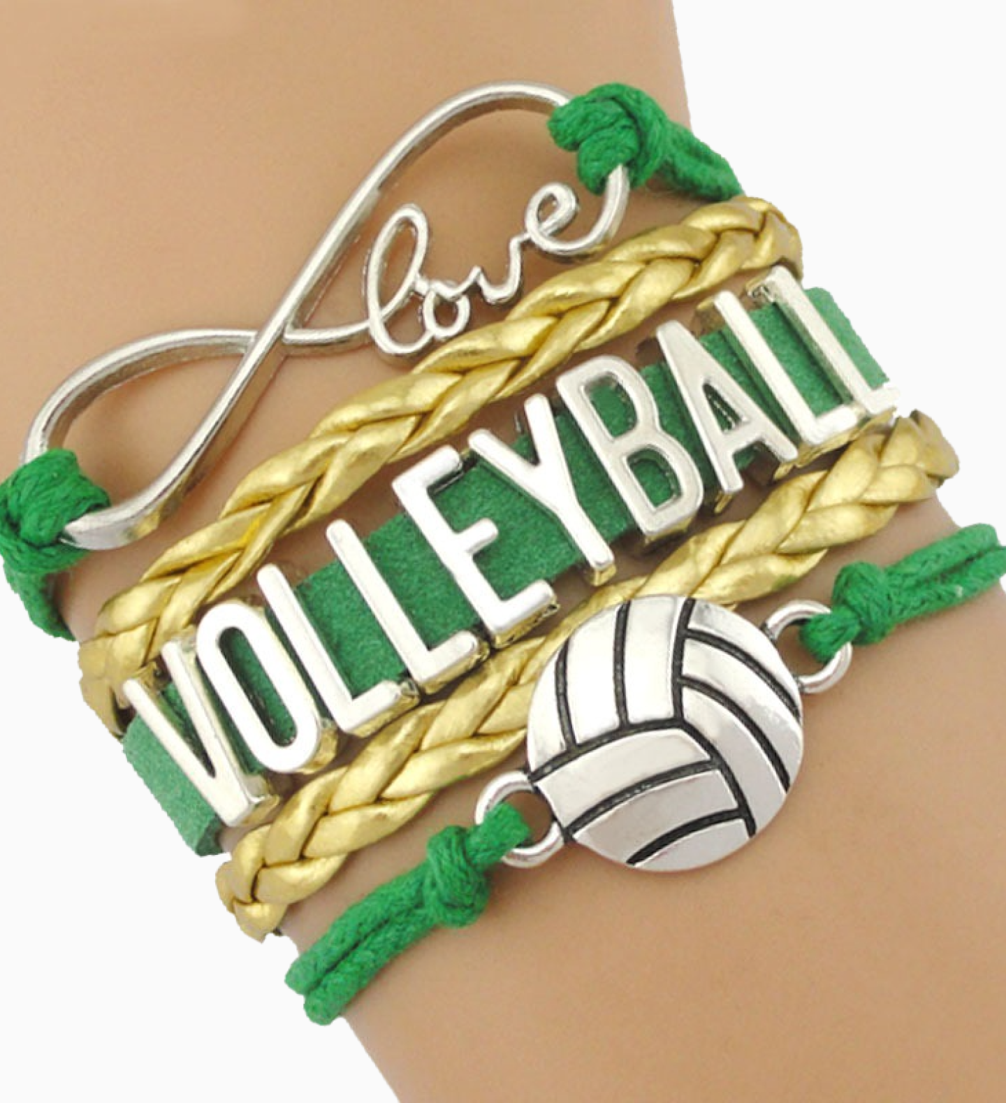 3-Charm Love Volleyball Wish Bracelet