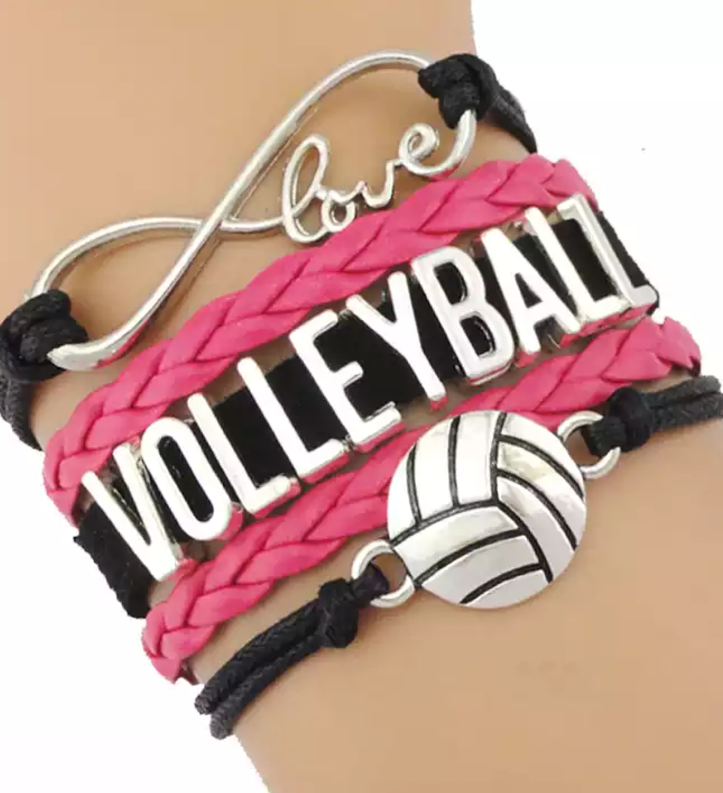 3-Charm Love Volleyball Wish Bracelet