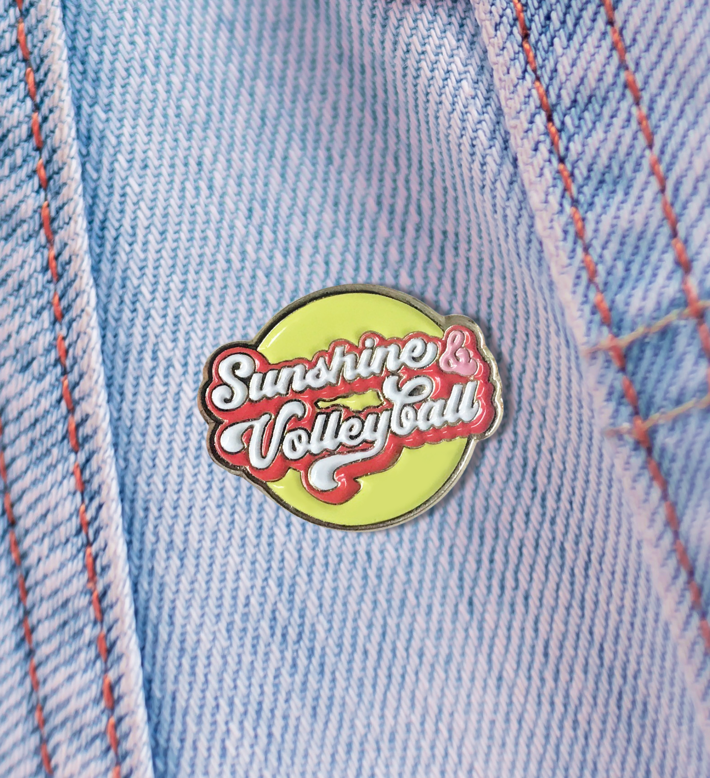 Sunshine & Volleyball Enamel Pin