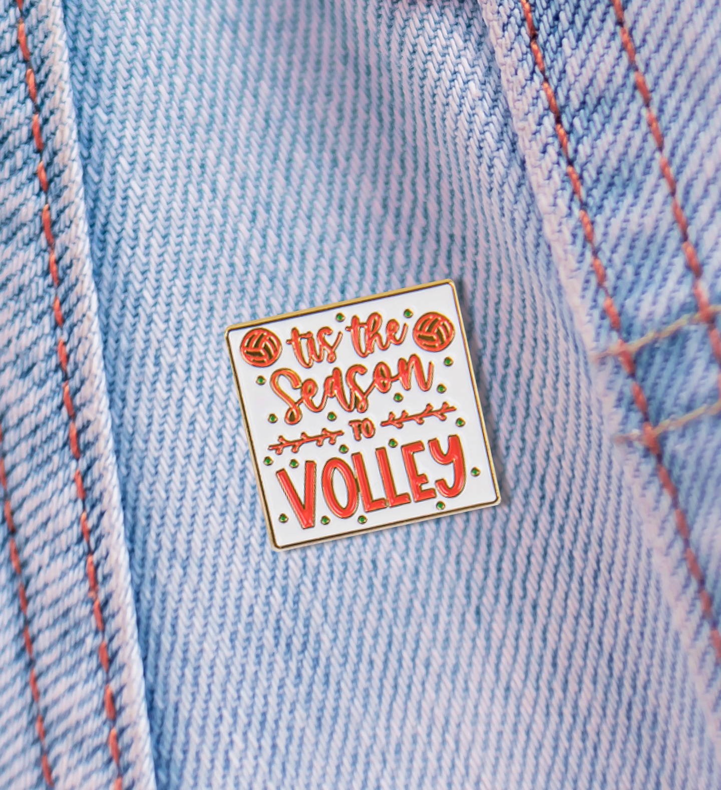 'Tis the Season to Volley Enamel Pin