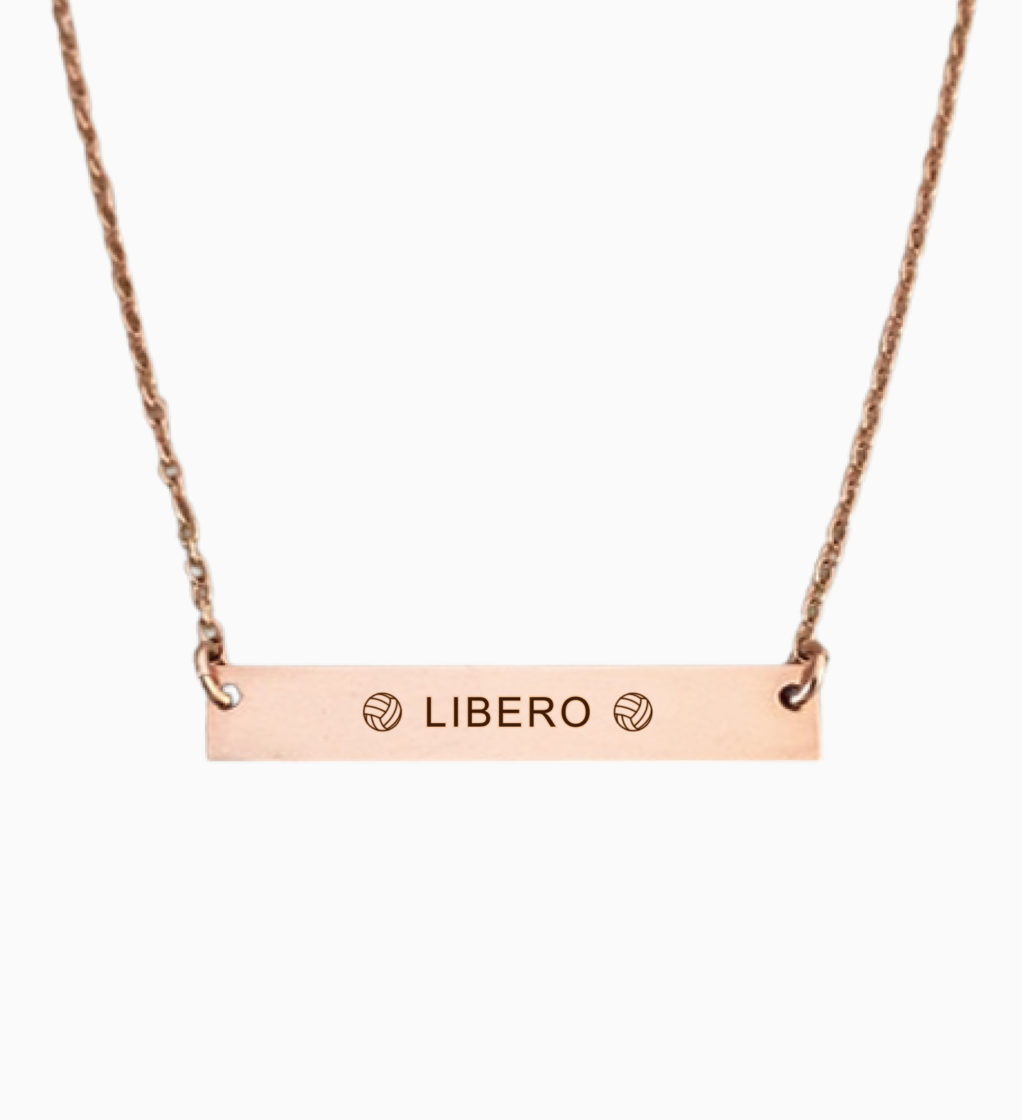 Libero - Volleyball Position Engraved Necklace Bar