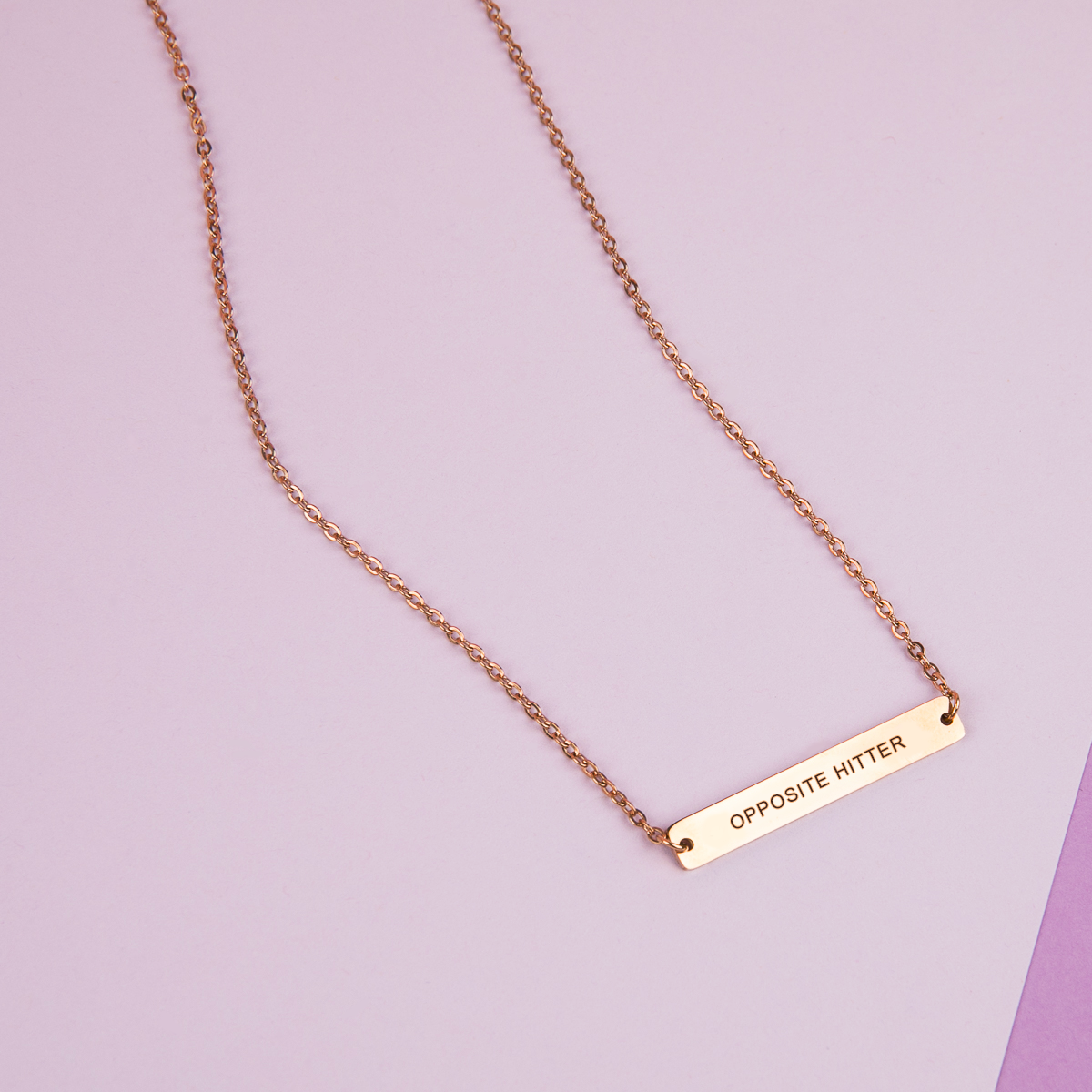 Opposite Hitter/Right Side - Volleyball Position Engraved Necklace Bar