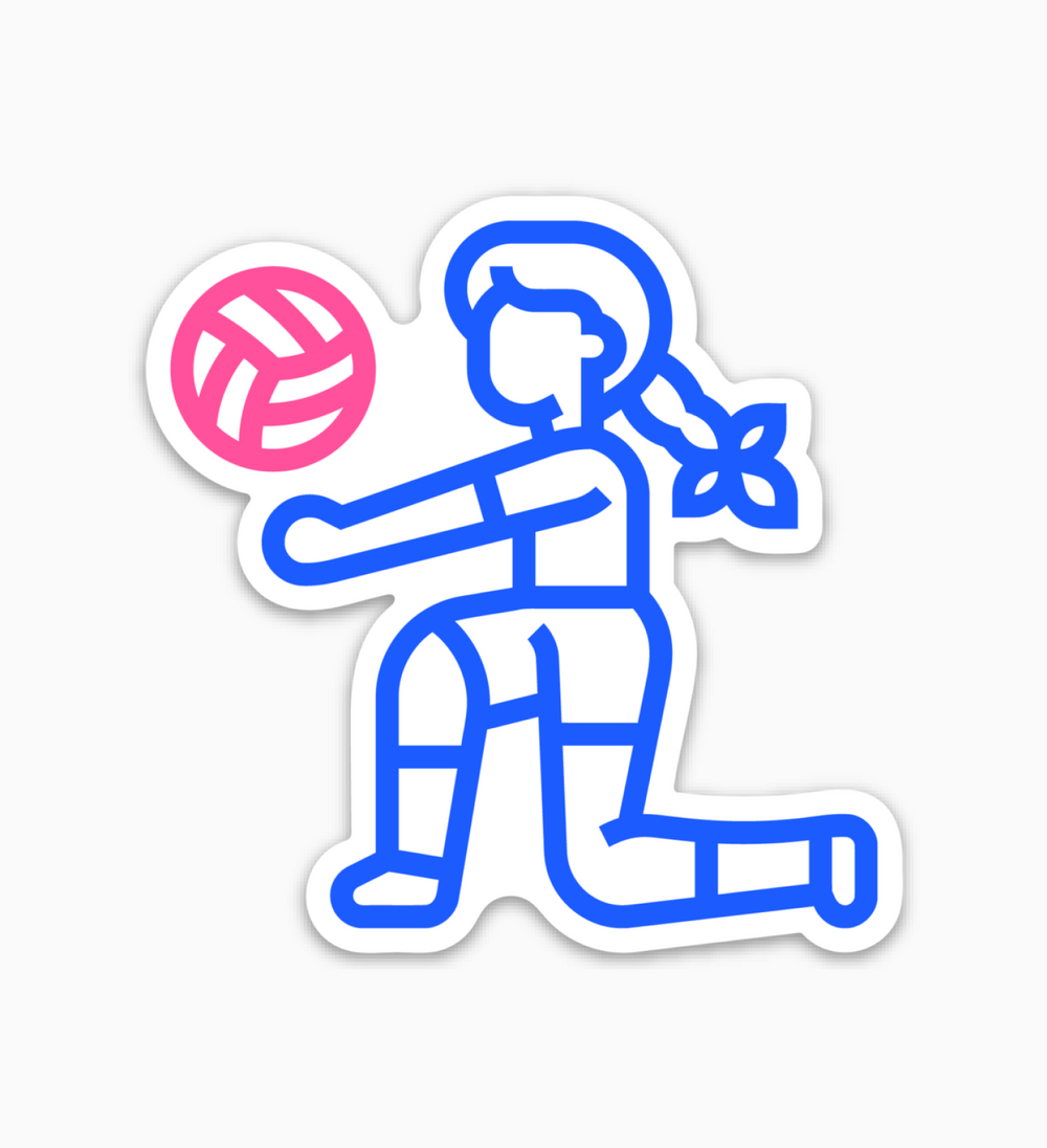 Girl Bumping Volleyball Sticker | Volleyballa