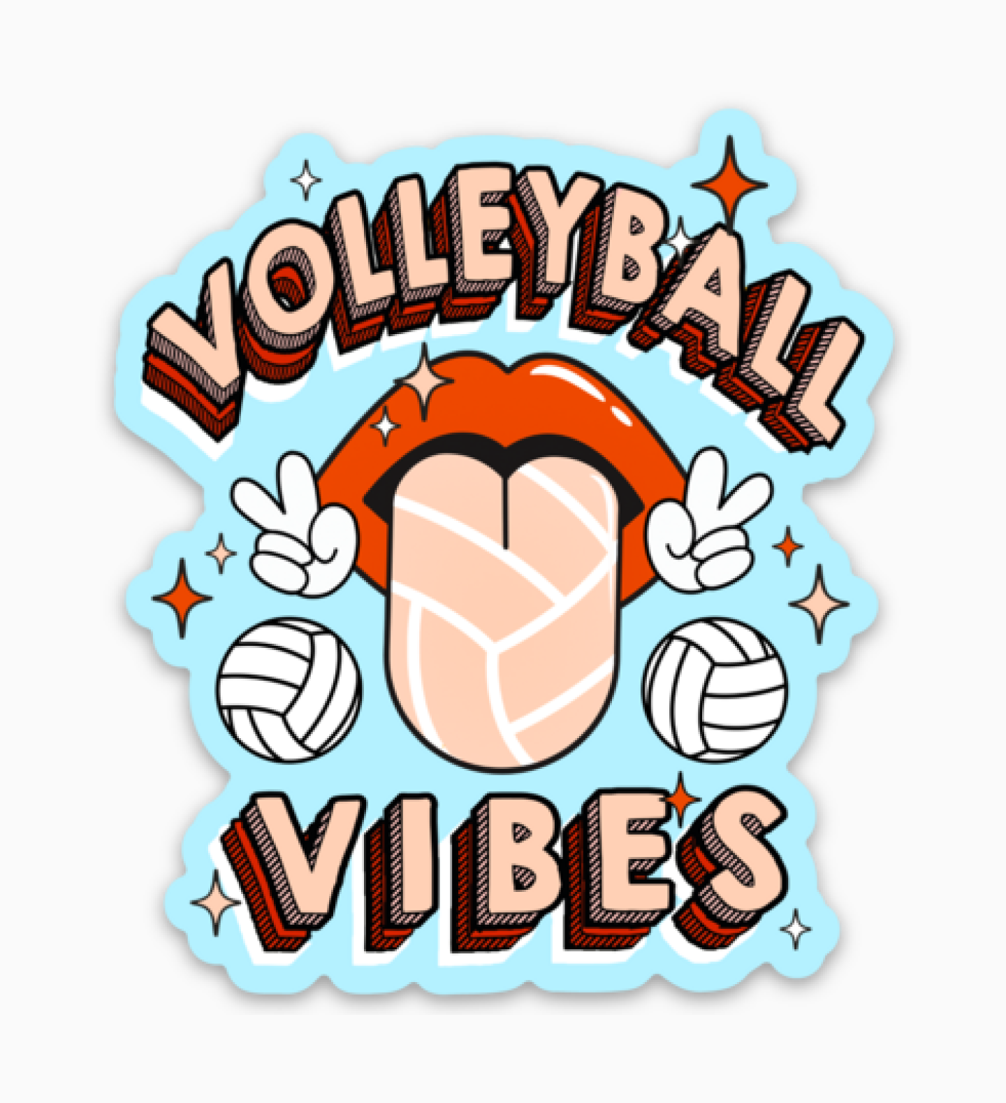 Rockin' Volleyball Vibes Sticker