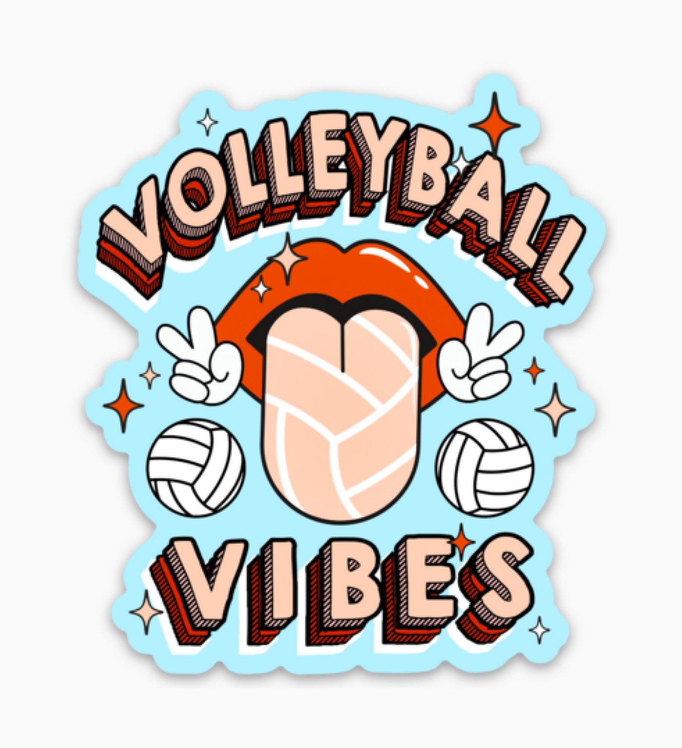 Rockin' Volleyball Vibes Sticker