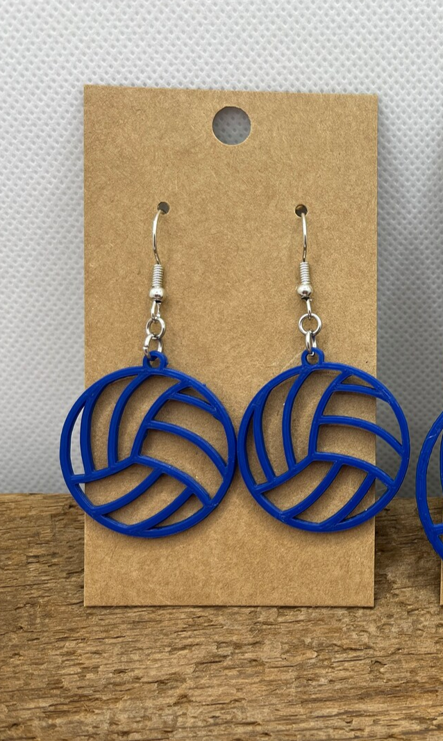 Volleyball 3D Printed Dangle Earrings