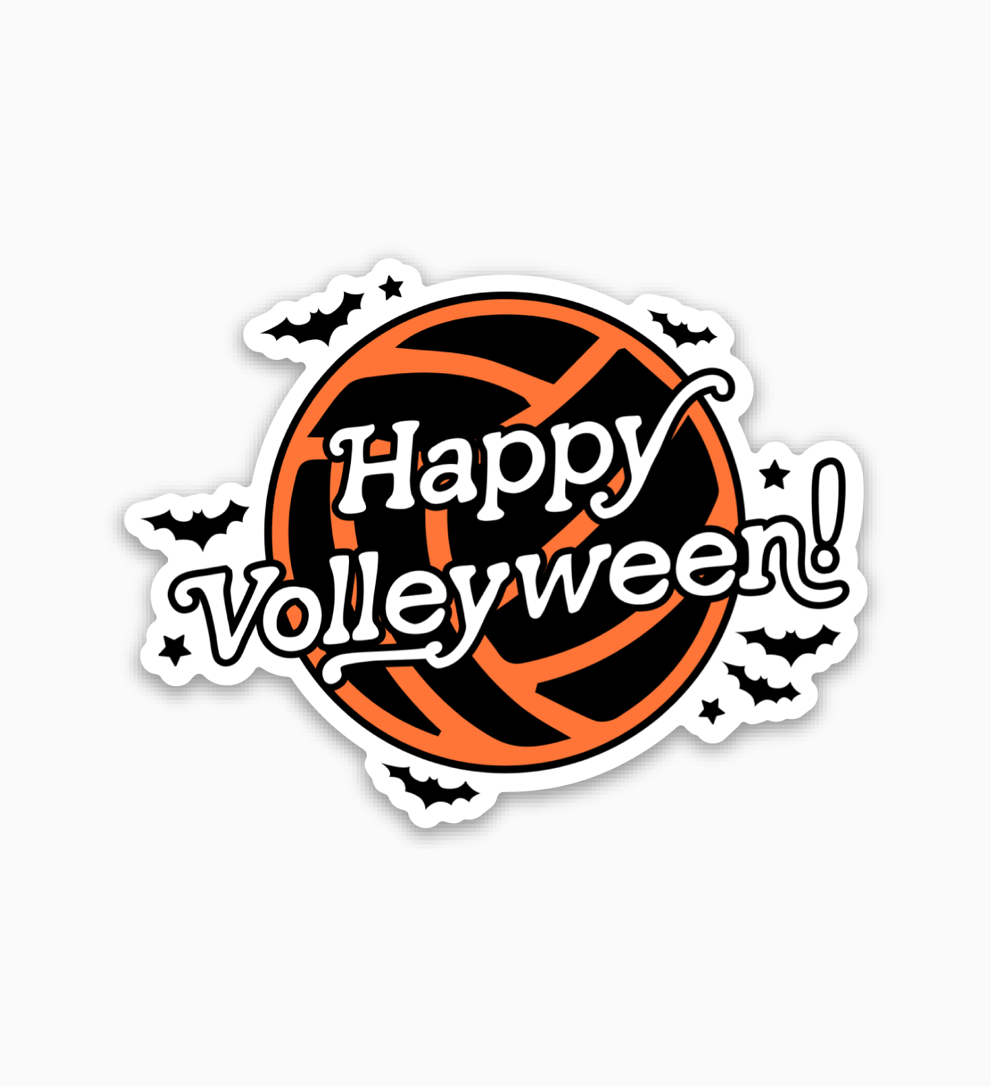 Happy Volleyween! Halloween Volleyball Sticker