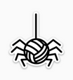 Volleyball Spider Halloween Sticker
