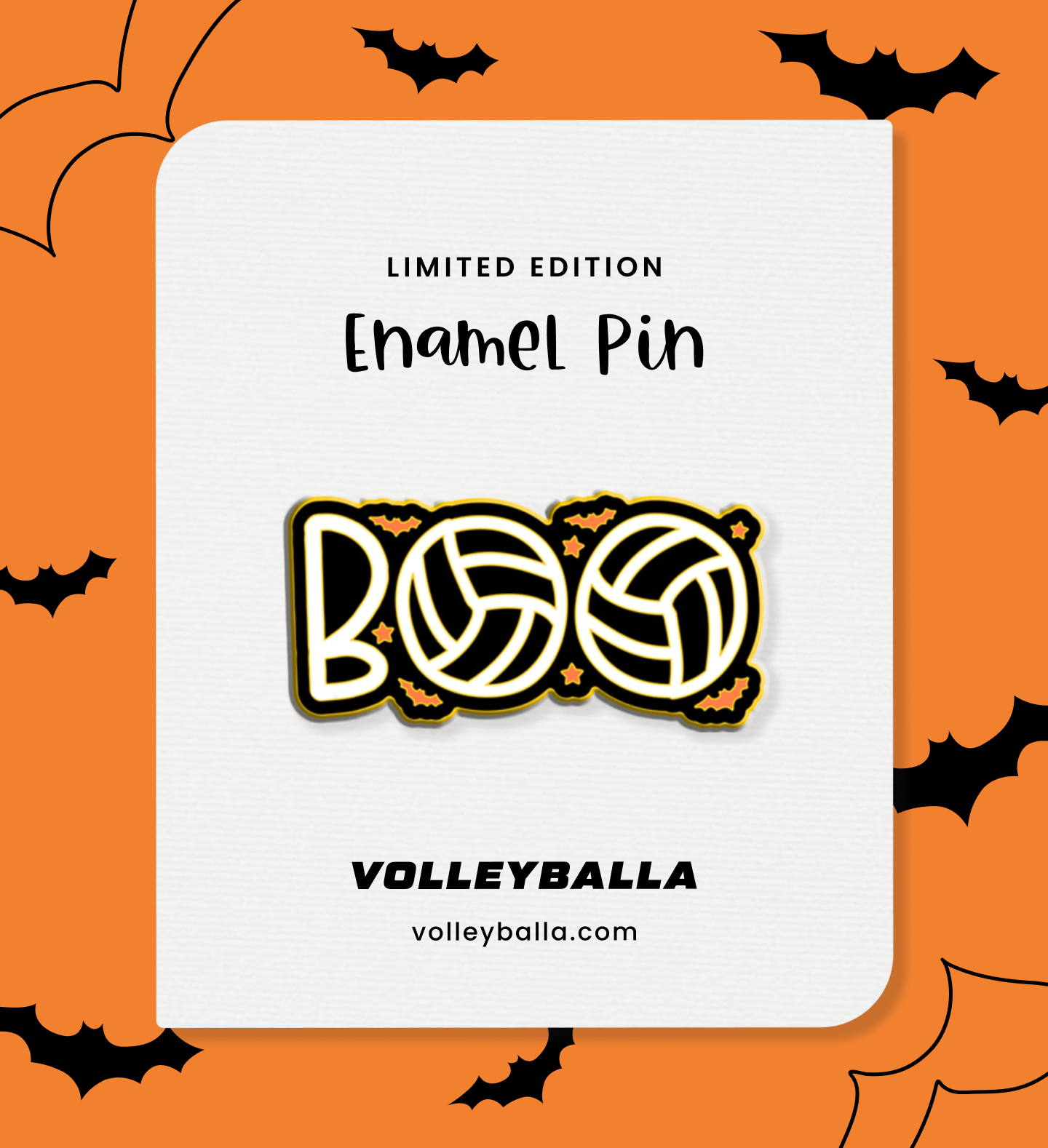 BOO Halloween Volleyball Enamel Pin