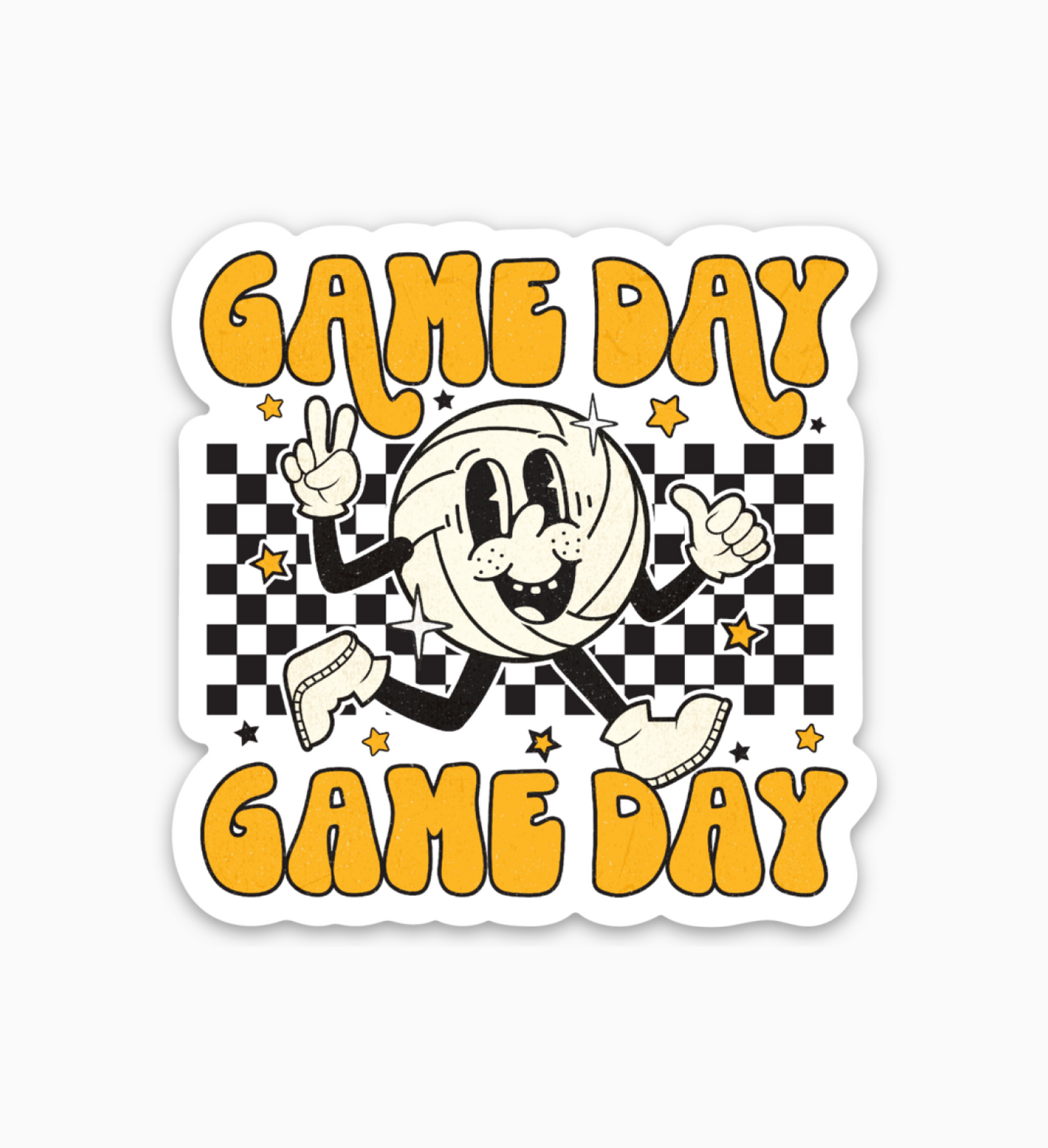 Game Day Retro Volleyball Sticker