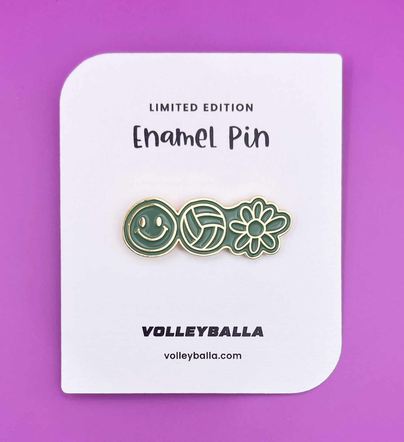 Cute Hippie & Positivity Volleyball Enamel Pin