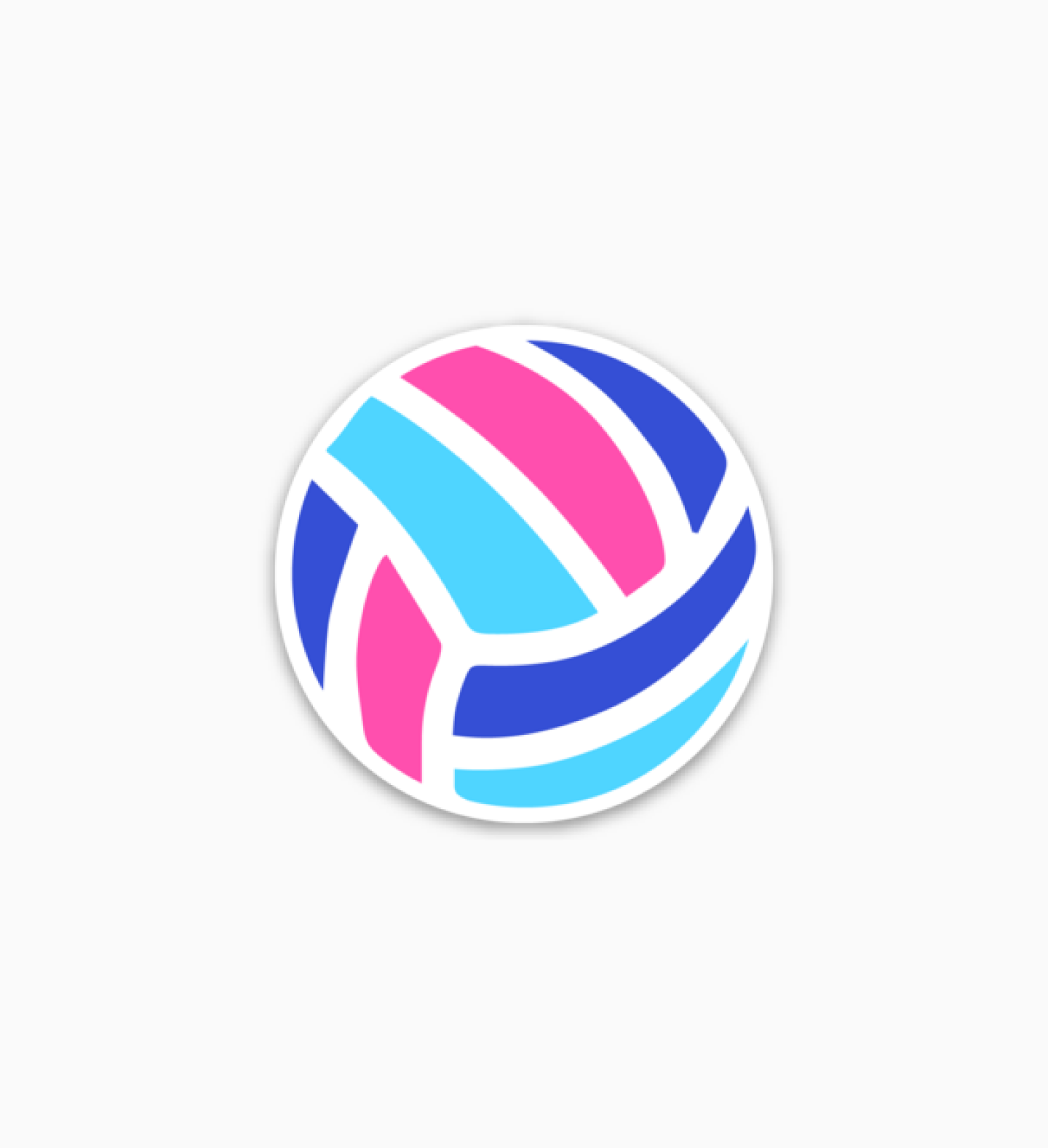 Pink & Blue Volleyball Sticker