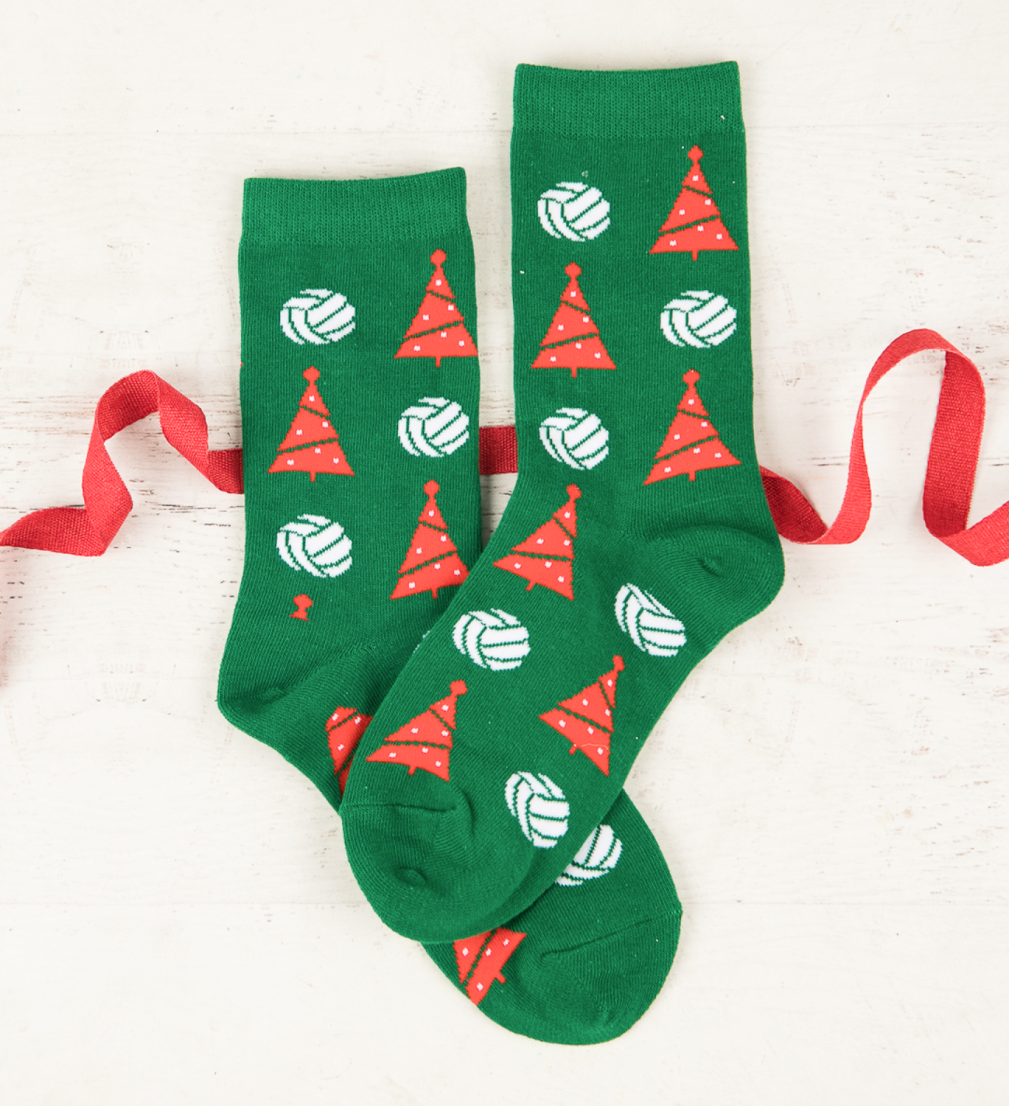 Volleyball Socks - Christmas Pattern