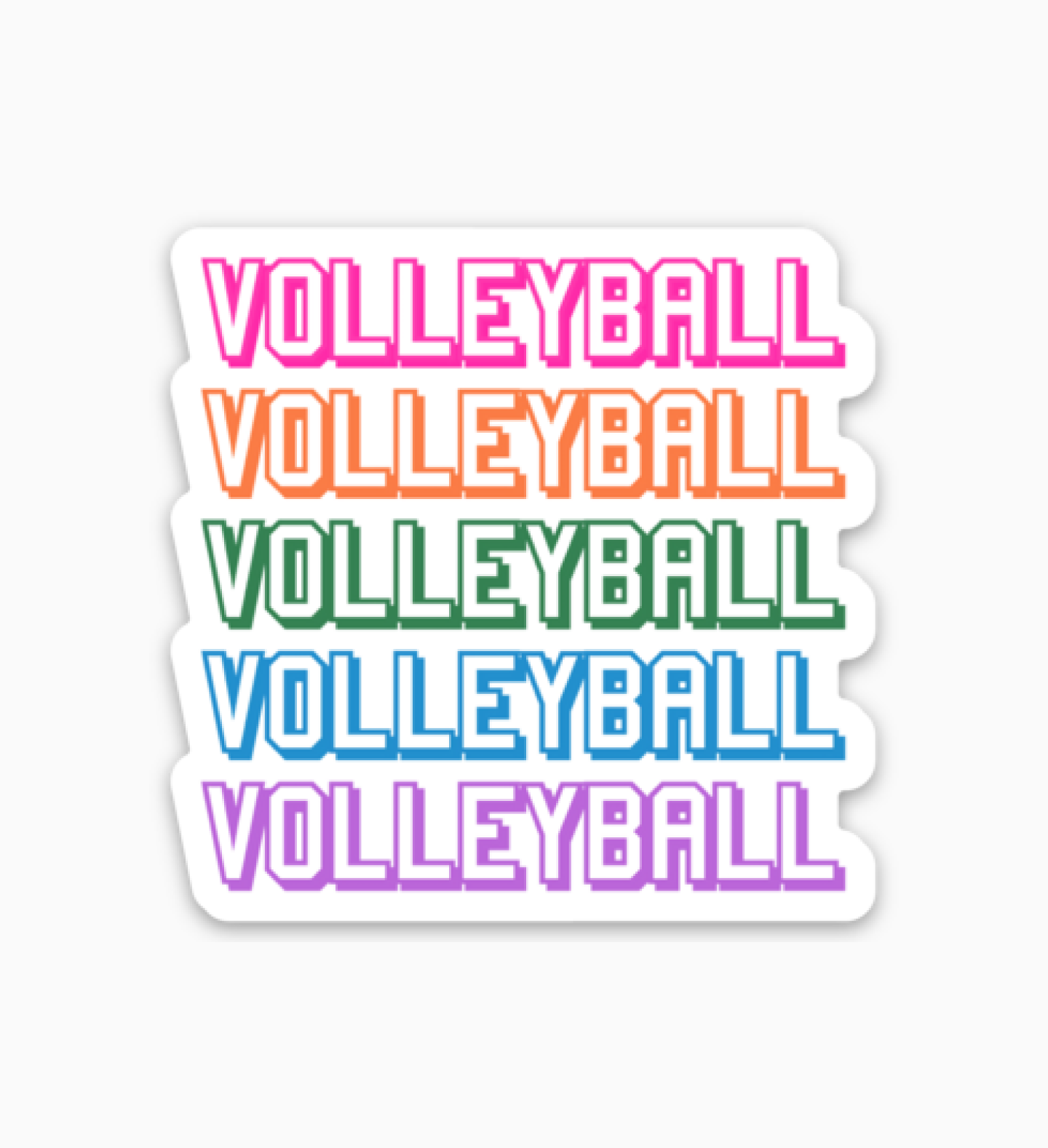 Volleyball Word Stack - Volleyball Sticker