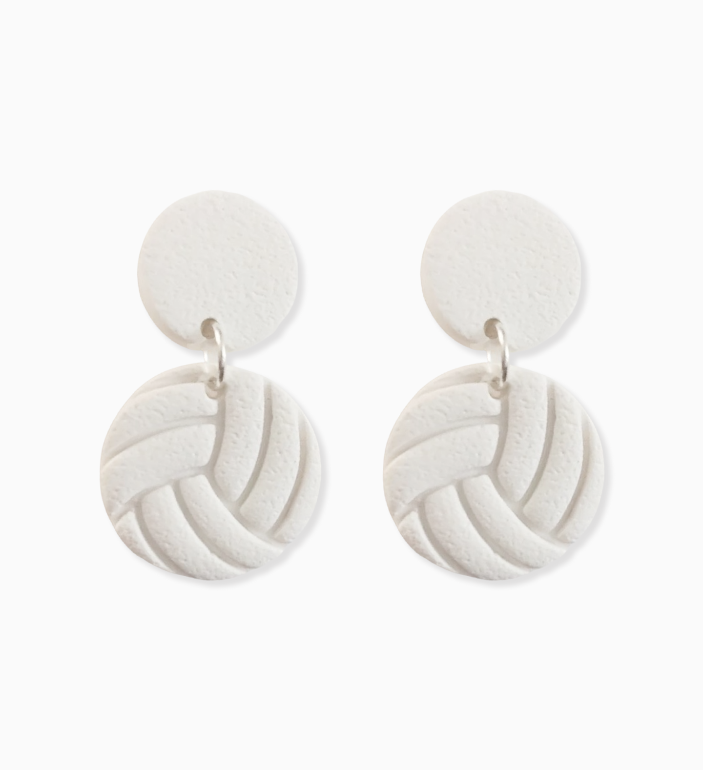Clay Volleyball 2-Circle Drop Earrings