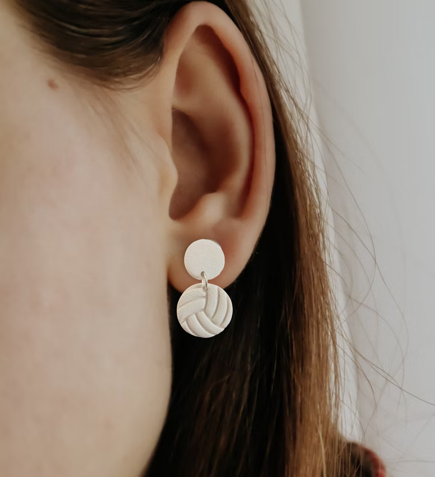 Clay Volleyball Drop Earrings