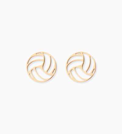 Volleyball Stud Earrings - Hollow