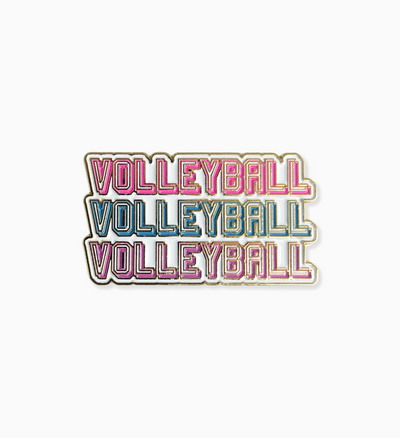 Volleyball Word Stack Enamel Pin