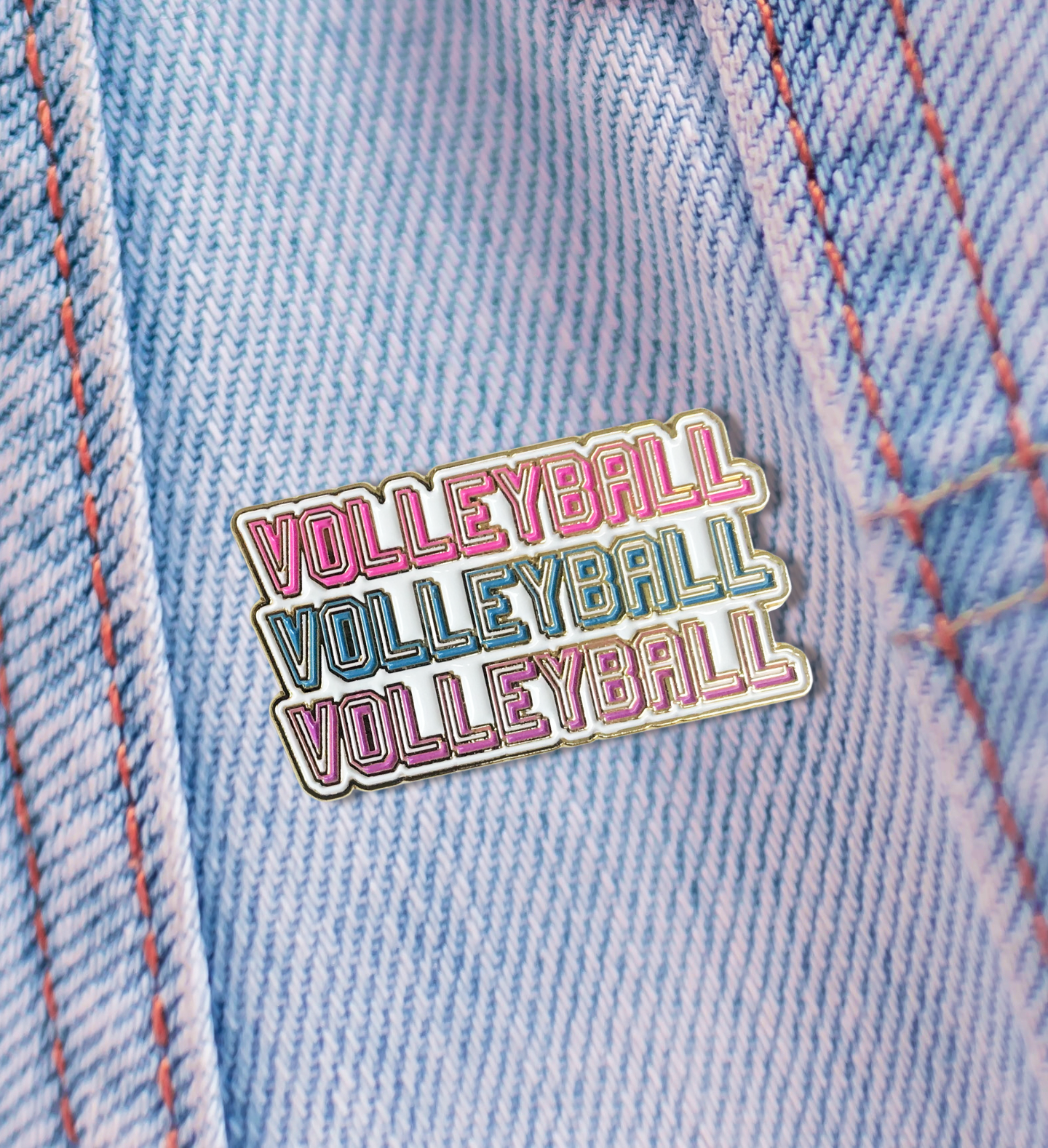 Volleyball Word Stack Enamel Pin