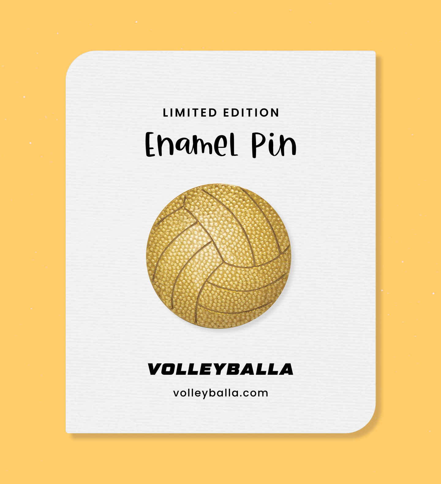 Gold Volleyball Enamel Pin