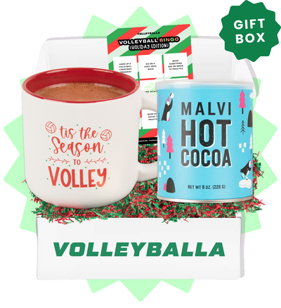 Volleyball Mug with Hot Cocoa Gift Box