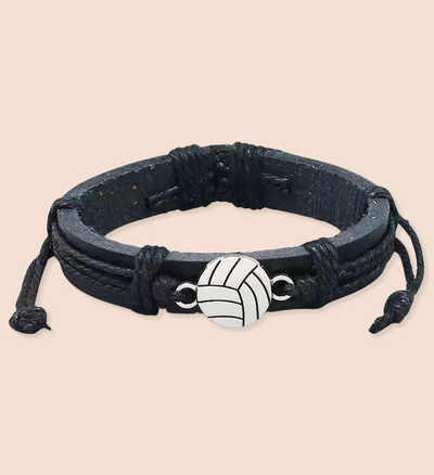 Volleyball Leather Bracelet