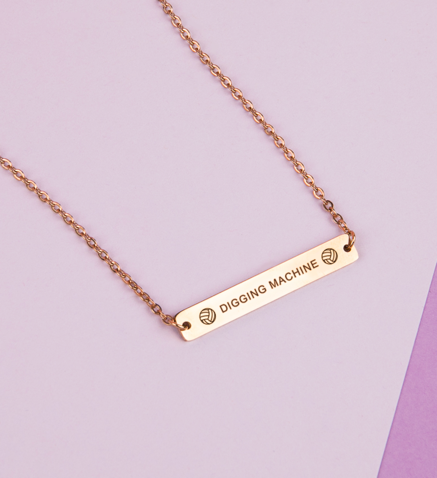 Digging Machine - Volleyball Position Engraved Necklace Bar
