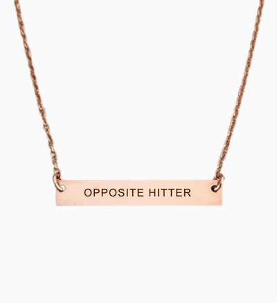 Opposite Hitter/Right Side - Volleyball Position Engraved Necklace Bar