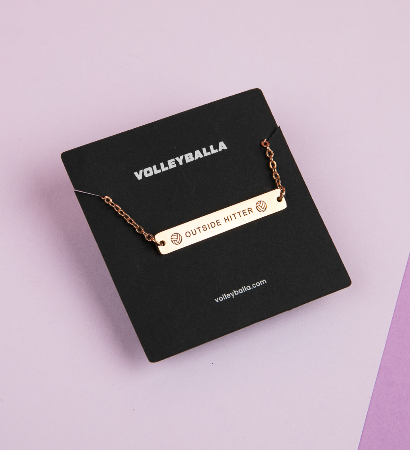 Outside Hitter - Volleyball Position Engraved Necklace Bar