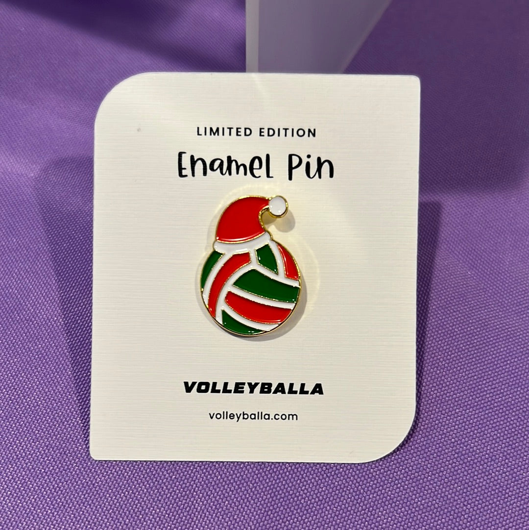 Volleyball Santa Hat Volleyball Enamel Pin